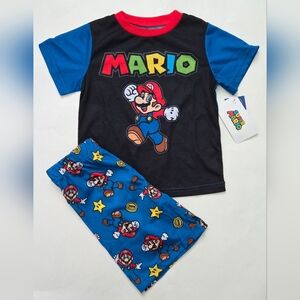 NWT Nintendo Super Mario Toddler Boys 2-Pc Pajama Poly Short Set 5T